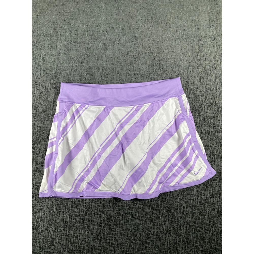 Nike Court Women Purple White Striped Tennis Skort Athletic Skirt Size Large‎